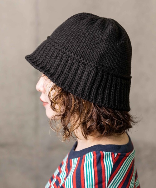 無（ム）の「BELL KNIT HAT【ベルニットハット】（ハット・レディース・ブラック/アイボリー・FREE）」の4枚目の写真