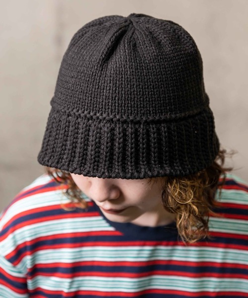 無（ム）の「BELL KNIT HAT【ベルニットハット】（ハット・レディース・ブラック/アイボリー・FREE）」の6枚目の写真