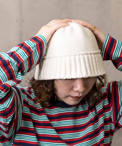 無（ム）の「BELL KNIT HAT【ベルニットハット】（ハット・レディース・ブラック/アイボリー・FREE）」の7枚目の写真