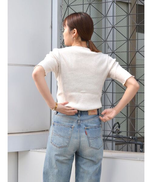 Ungrid（アングリッド）の「オーガニックコットンテレコハーフスリーブカーデ（カーディガン/ボレロ・レディース・ピンク/アイボリー/ブラック・FREE）」の8枚目の写真