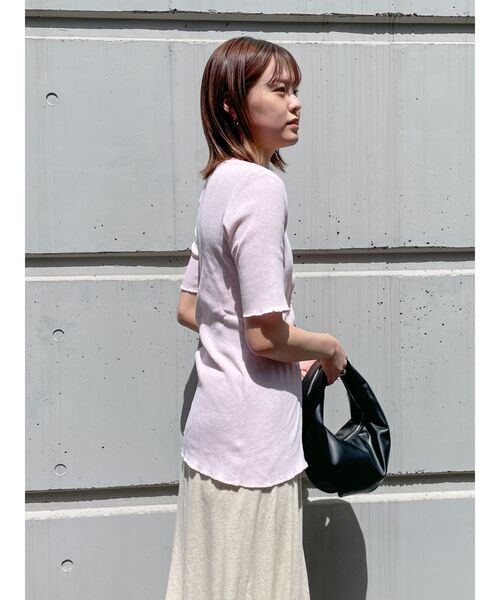 Ungrid（アングリッド）の「オーガニックコットンテレコハーフスリーブカーデ（カーディガン/ボレロ・レディース・ピンク/アイボリー/ブラック・FREE）」の11枚目の写真