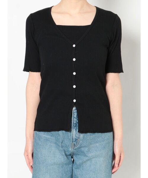 Ungrid（アングリッド）の「オーガニックコットンテレコハーフスリーブカーデ（カーディガン/ボレロ・レディース・ピンク/アイボリー/ブラック・FREE）」の13枚目の写真