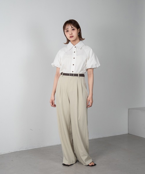 Amiur（エミレ）の「puff sleeve shirt blouse（シャツ/ブラウス・レディース・ホワイト/クリーム・FREE）」の15枚目の写真