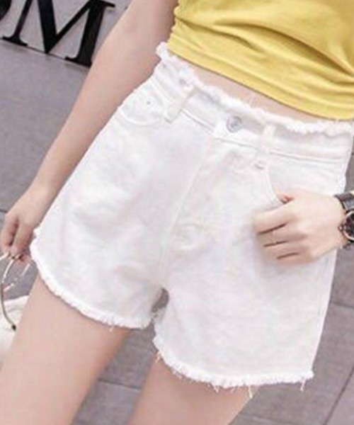 セール】【SETUP7】フリンジデニムショートパンツ KNF012（デニム