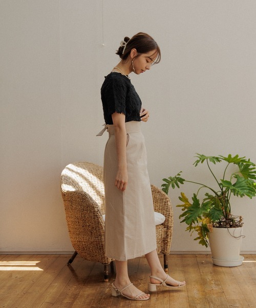 flower(フラワー)の「ハーフシャビーレーストップ2(Tシャツ/カットソー・レディース・アイボリー/ブラック・FREE)」の21枚目の写真