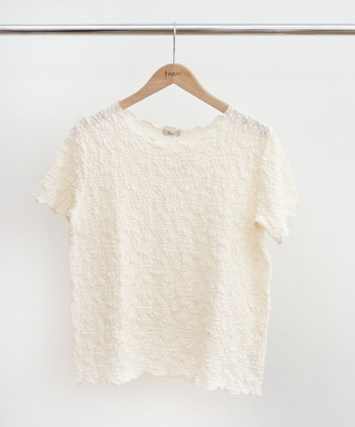 flower(フラワー)の「ハーフシャビーレーストップ2(Tシャツ/カットソー・レディース・アイボリー/ブラック・FREE)」の14枚目の写真