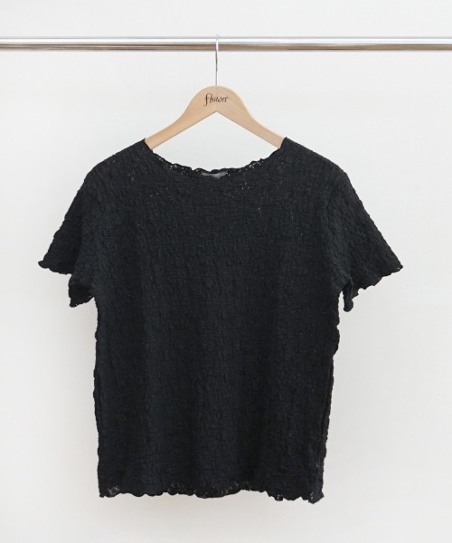 flower(フラワー)の「ハーフシャビーレーストップ2(Tシャツ/カットソー・レディース・アイボリー/ブラック・FREE)」の13枚目の写真