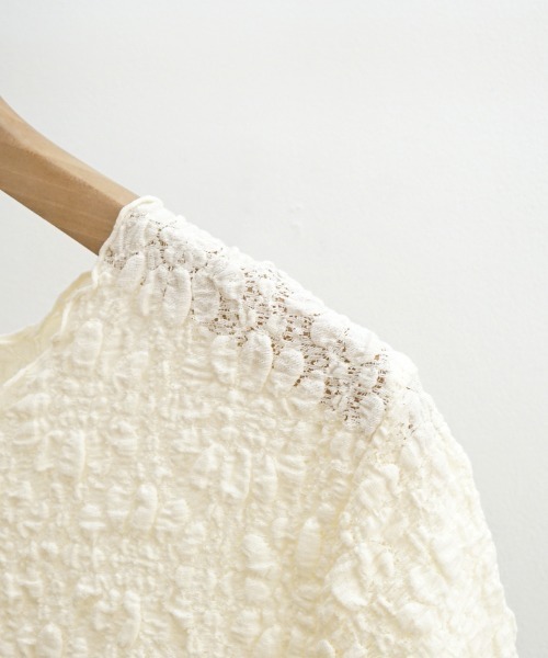 flower(フラワー)の「ハーフシャビーレーストップ2(Tシャツ/カットソー・レディース・アイボリー/ブラック・FREE)」の10枚目の写真