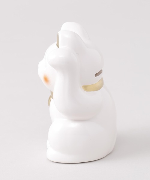 カヤ（カヤ）の「【カヤ】常滑焼 ほっぺ招き猫3号 貯金箱（フィギュア・レディース・ホワイト/ブラック・FREE）」の5枚目の写真