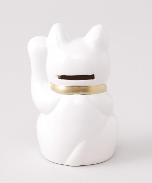 カヤ（カヤ）の「【カヤ】常滑焼 ほっぺ招き猫3号 貯金箱（フィギュア・レディース・ホワイト/ブラック・FREE）」の6枚目の写真