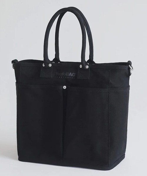 VegieBAG（ベジバッグ）の「VegieBAG ベジバッグ 2WAY キャンバストートバッグ SQUARE（トートバッグ・メンズ・ブラック/キナリ・FREE）」の8枚目の写真