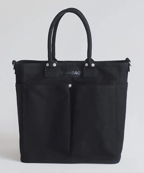 VegieBAG（ベジバッグ）の「VegieBAG ベジバッグ 2WAY キャンバストートバッグ SQUARE（トートバッグ・メンズ・ブラック/キナリ・FREE）」の10枚目の写真