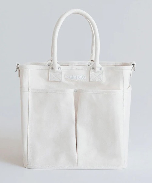 VegieBAG（ベジバッグ）の「VegieBAG ベジバッグ 2WAY キャンバストートバッグ SQUARE（トートバッグ・メンズ・ブラック/キナリ・FREE）」の11枚目の写真