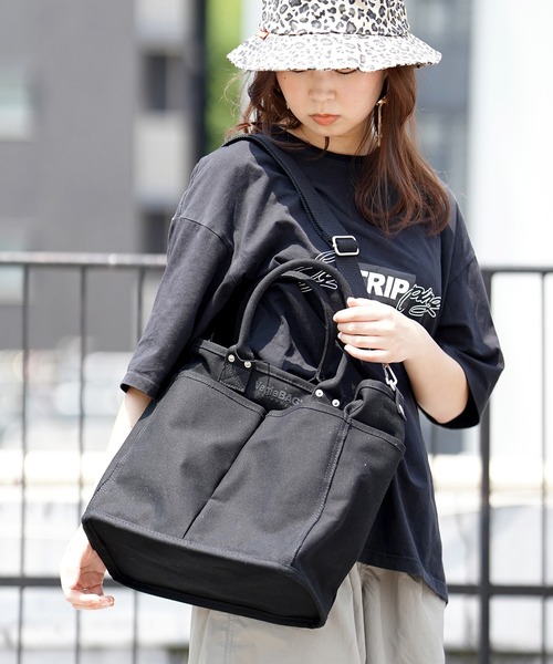 VegieBAG（ベジバッグ）の「VegieBAG ベジバッグ 2WAY キャンバストートバッグ SQUARE（トートバッグ・メンズ・ブラック/キナリ・FREE）」の17枚目の写真