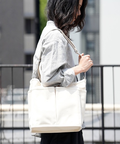 VegieBAG（ベジバッグ）の「VegieBAG ベジバッグ 2WAY キャンバストートバッグ SQUARE（トートバッグ・メンズ・ブラック/キナリ・FREE）」の21枚目の写真