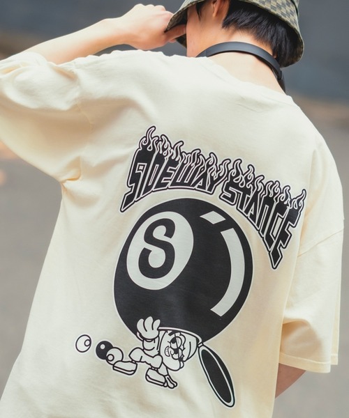 SIDEWAY STANCE(サイドウェイスタンス)の「【SIDEWAY STANCE】オリジナル グラフィック プリント ピグメント加工 半袖Tシャツ(Tシャツ/カットソー・メンズ・ホワイト系その他/ホワイト/オレンジ/ブラック系その他/ネイビー/ブラック/カーキ/ミント/ピンク/ブラック系その他2/ブルー/ホワイト系その他2・LARGE/X-LARGE/MEDIUM)」の3枚目の写真