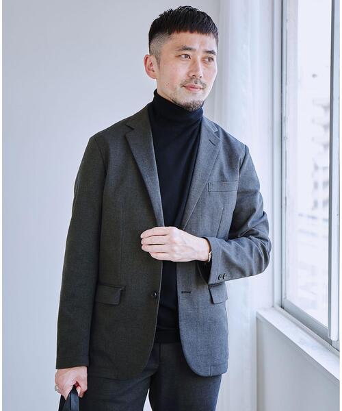 green label relaxing（グリーンレーベルリラクシング）の「フルフラン ナロー ジャケット -ウォッシャブル・ストレッチ・防シワ-（テーラードジャケット・メンズ・ネイビー/オリーブ/ブラック/ダークグレー・XS/S/M/L/XL）」の3枚目の写真