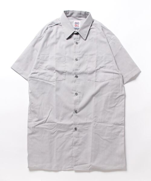 BIG BILL(ビッグビル)の「【BIG BILL】(UN)POPLIN S/S INDUSTRIAL WORK SHIRT(シャツ/ブラウス・メンズ・ミント/サックスブルー/グレー/ネイビー/タン/レッド・MEDIUM/LARGE)」の1枚目の写真