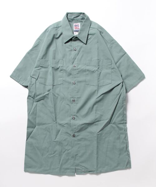 BIG BILL(ビッグビル)の「【BIG BILL】(UN)POPLIN S/S INDUSTRIAL WORK SHIRT(シャツ/ブラウス・メンズ・ミント/サックスブルー/グレー/ネイビー/タン/レッド・MEDIUM/LARGE)」の3枚目の写真