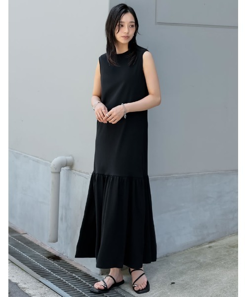 セール】[低身長/高身長サイズ有]コットンノースリーブティアード