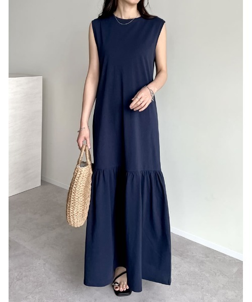 セール】[低身長/高身長サイズ有]コットンノースリーブ