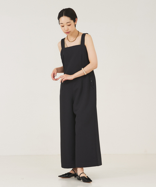 qualite（カリテ）の「ドライチノオールインワン（つなぎ/オールインワン・レディース・ブラック/アイボリー・フリー）」の4枚目の写真