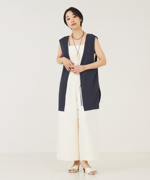 qualite（カリテ）の「ドライチノオールインワン（つなぎ/オールインワン・レディース・ブラック/アイボリー・フリー）」の5枚目の写真