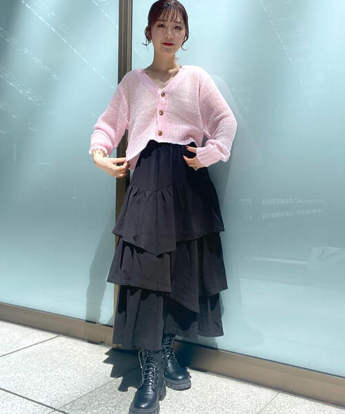 FREE'S MART(フリーズマート)の「【低身長サイズ/Sシリーズ】◇ランダムティアードスカート(スカート・レディース・ブラック/グリーン/ホワイト・X-SMALL/SMALL/MEDIUM)」の4枚目の写真