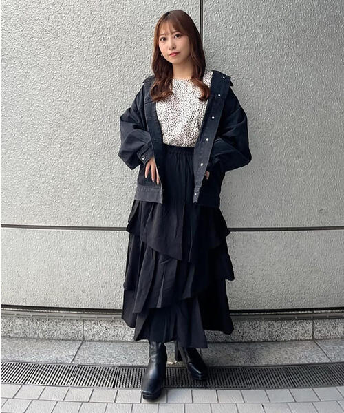 FREE'S MART(フリーズマート)の「【低身長サイズ/Sシリーズ】◇ランダムティアードスカート(スカート・レディース・ブラック/グリーン/ホワイト・X-SMALL/SMALL/MEDIUM)」の5枚目の写真