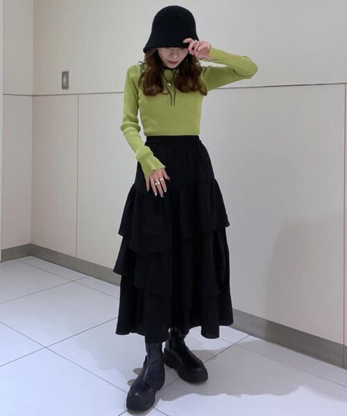 FREE'S MART(フリーズマート)の「【低身長サイズ/Sシリーズ】◇ランダムティアードスカート(スカート・レディース・ブラック/グリーン/ホワイト・X-SMALL/SMALL/MEDIUM)」の9枚目の写真