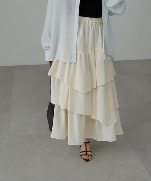 FREE'S MART(フリーズマート)の「【低身長サイズ/Sシリーズ】◇ランダムティアードスカート(スカート・レディース・ブラック/グリーン/ホワイト・X-SMALL/SMALL/MEDIUM)」の14枚目の写真