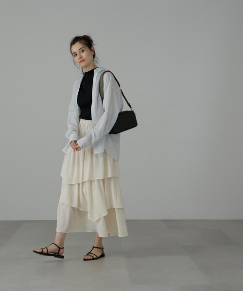 FREE'S MART(フリーズマート)の「【低身長サイズ/Sシリーズ】◇ランダムティアードスカート(スカート・レディース・ブラック/グリーン/ホワイト・X-SMALL/SMALL/MEDIUM)」の15枚目の写真