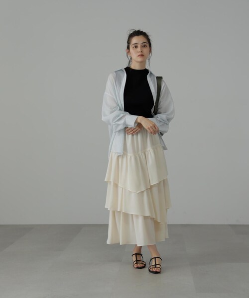 FREE'S MART(フリーズマート)の「【低身長サイズ/Sシリーズ】◇ランダムティアードスカート(スカート・レディース・ブラック/グリーン/ホワイト・X-SMALL/SMALL/MEDIUM)」の16枚目の写真