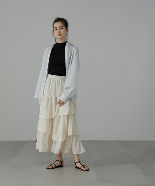 FREE'S MART(フリーズマート)の「【低身長サイズ/Sシリーズ】◇ランダムティアードスカート(スカート・レディース・ブラック/グリーン/ホワイト・X-SMALL/SMALL/MEDIUM)」の17枚目の写真