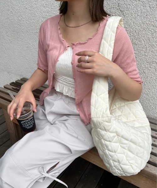nemne store(ネンネストア)の「前後2wayシアーテレコカーディガン(カーディガン/ボレロ・レディース・ブルー/アイボリー/ピンク・フリー)」の12枚目の写真
