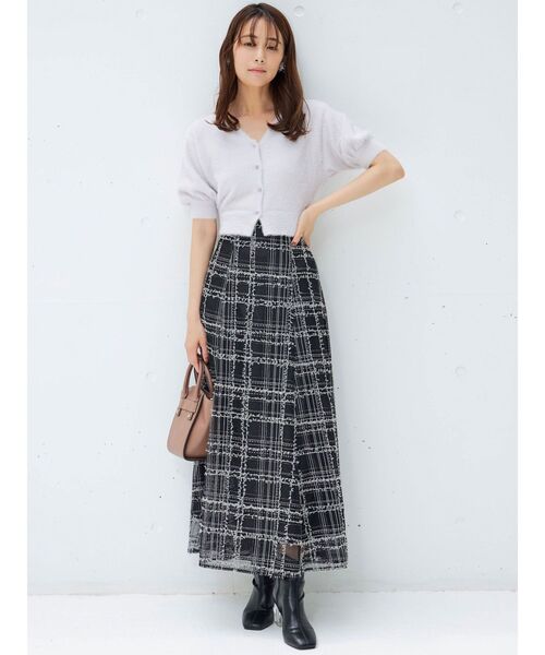 MERCURYDUO（マーキュリーデュオ）の「2WAYキーネックミニシャギーコンパクトカーディガン（カーディガン/ボレロ・レディース・アイボリー/ラベンダー/ライトグレー/ブラウン/ピンク/オレンジ・FREE）」の9枚目の写真