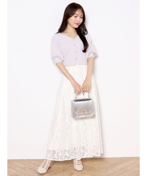 MERCURYDUO（マーキュリーデュオ）の「2WAYキーネックミニシャギーコンパクトカーディガン（カーディガン/ボレロ・レディース・アイボリー/ラベンダー/ライトグレー/ブラウン/ピンク/オレンジ・FREE）」の15枚目の写真