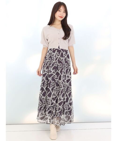 MERCURYDUO（マーキュリーデュオ）の「2WAYキーネックミニシャギーコンパクトカーディガン（カーディガン/ボレロ・レディース・アイボリー/ラベンダー/ライトグレー/ブラウン/ピンク/オレンジ・FREE）」の19枚目の写真