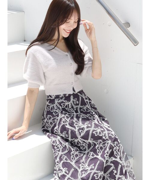 MERCURYDUO（マーキュリーデュオ）の「2WAYキーネックミニシャギーコンパクトカーディガン（カーディガン/ボレロ・レディース・アイボリー/ラベンダー/ライトグレー/ブラウン/ピンク/オレンジ・FREE）」の20枚目の写真