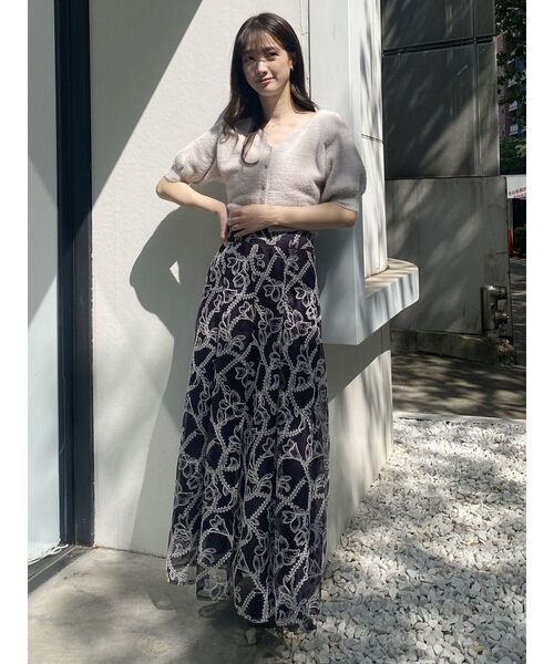 MERCURYDUO（マーキュリーデュオ）の「2WAYキーネックミニシャギーコンパクトカーディガン（カーディガン/ボレロ・レディース・アイボリー/ラベンダー/ライトグレー/ブラウン/ピンク/オレンジ・FREE）」の22枚目の写真