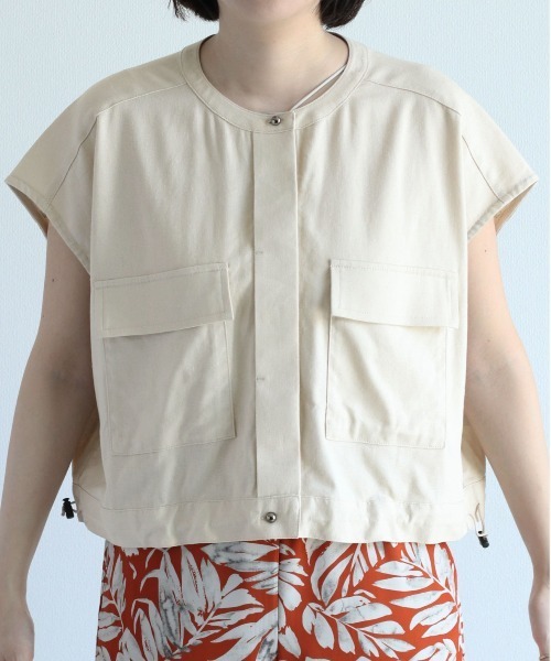 cepo（セポ）の「ドロストワークショートベスト（ベスト・レディース・オリーブ/オフホワイト/ブラック・M）」の17枚目の写真