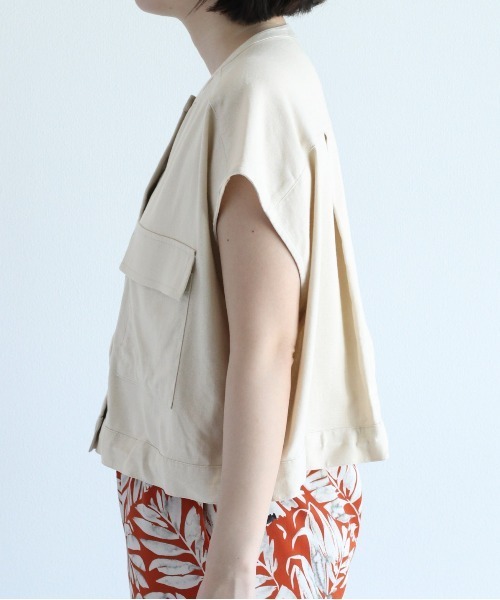 cepo（セポ）の「ドロストワークショートベスト（ベスト・レディース・オリーブ/オフホワイト/ブラック・M）」の18枚目の写真