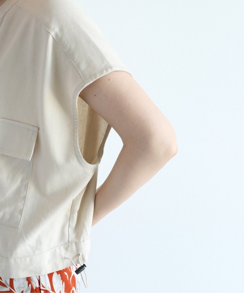 cepo（セポ）の「ドロストワークショートベスト（ベスト・レディース・オリーブ/オフホワイト/ブラック・M）」の22枚目の写真