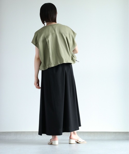 cepo（セポ）の「ドロストワークショートベスト（ベスト・レディース・オリーブ/オフホワイト/ブラック・M）」の13枚目の写真