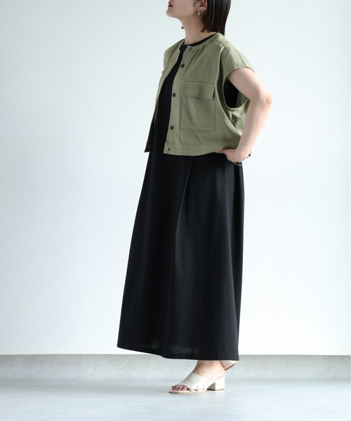 cepo（セポ）の「ドロストワークショートベスト（ベスト・レディース・オリーブ/オフホワイト/ブラック・M）」の12枚目の写真