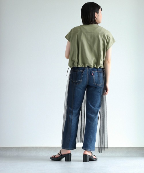 cepo（セポ）の「ドロストワークショートベスト（ベスト・レディース・オリーブ/オフホワイト/ブラック・M）」の16枚目の写真