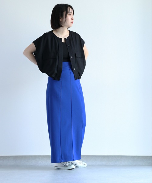 cepo（セポ）の「ドロストワークショートベスト（ベスト・レディース・オリーブ/オフホワイト/ブラック・M）」の7枚目の写真