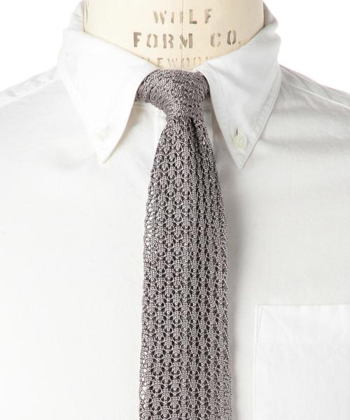 UNITED ARROWS（ユナイテッドアローズ）の「＜BOW＆ARROWS(ボウ アンド アローズ）＞ ニット タイ◆（ネクタイ・メンズ・ナチュラル/モカ/レッド/ワインレッド/オレンジ/ブラック/グレー/ダークブラウン/ケリー/ダークグリーン/コバルトブルー/ネイビー・フリー）」の3枚目の写真