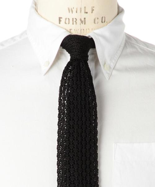 UNITED ARROWS（ユナイテッドアローズ）の「＜BOW＆ARROWS(ボウ アンド アローズ）＞ ニット タイ◆（ネクタイ・メンズ・ナチュラル/モカ/レッド/ワインレッド/オレンジ/ブラック/グレー/ダークブラウン/ケリー/ダークグリーン/コバルトブルー/ネイビー・フリー）」の2枚目の写真