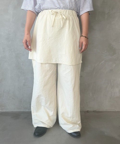 kutir（クティール）の「ナイロンスカートレイヤードパンツ（その他パンツ・レディース・グレー/アイボリー・MEDIUM/LARGE/SMALL）」の22枚目の写真